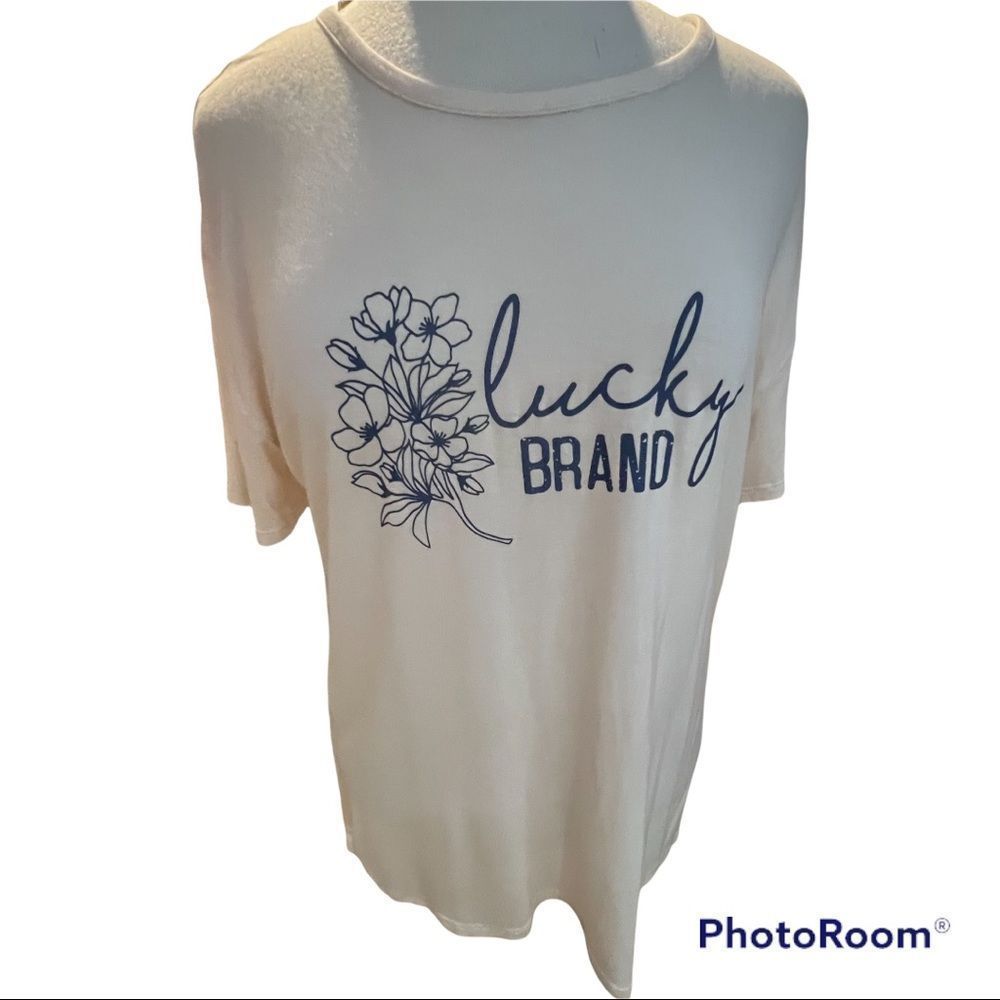 Lucky Brand Short sleeved Cream T-shirt